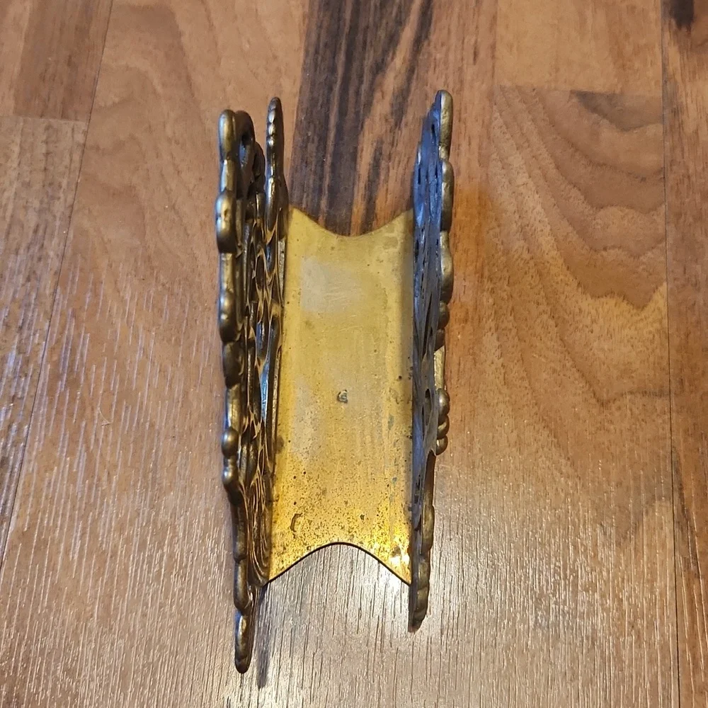 Vintage Brass Art Nouveau Style Napkin Holder